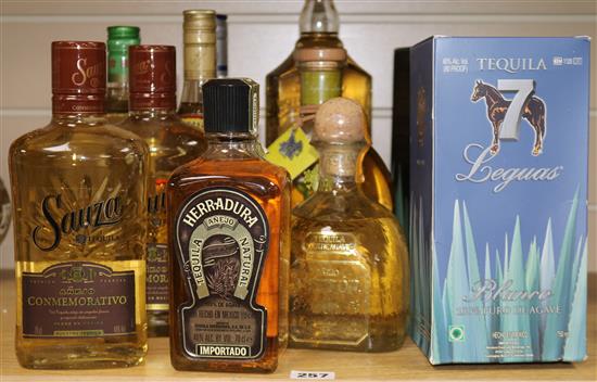 Twelve bottles of White Reposado and Anejo Tequillas